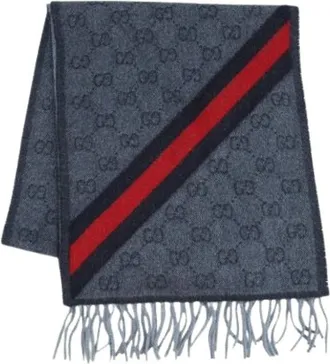 Gucci Pre-owned Scarves, male, Blue, Size: ONE SIZE Pre-owned Stole
