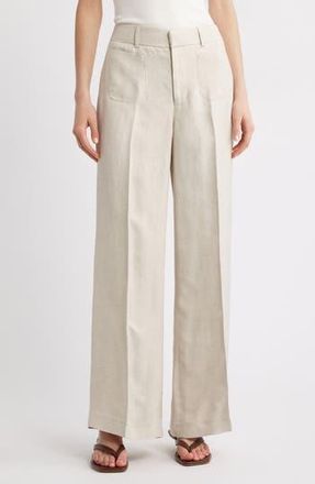 Frame Denim Le Slim Palazzo High Waist Wide Leg Pants in Flax at Nordstrom Rack, Size 12