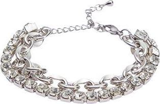 8 by YOOX RHINESTONES & CHAIN DOUBLE BRACELET