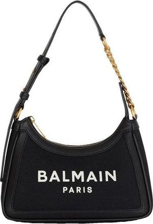 Balmain Black Cotton Shoulder Womens Bag