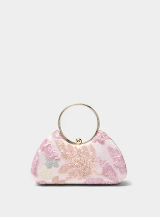 Simons Womens Sequined flower minaudi&egrave;re