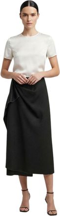 Lanvin Black Solid Midi Skirt