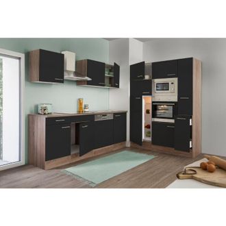 Respekta Cucina Mobile Cucina Blocco Vuoto Rovere York Nero Oliver 370 cm Respecta