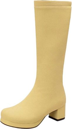 Generic Women Pu Leather Knee High Boots Round Toe Winter Long Elegant Cosplay Party Boot