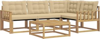 vidaXL Conjunto De Sof&aacute;s De Exterior 5 Uds. Y Beige Vidaxl