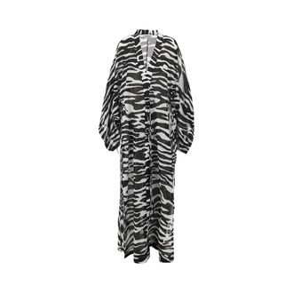 The Attico Zebra striped muslin long kaftan Woman 42