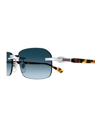 Gucci Mens Sunglasses Silver-Blue Metal