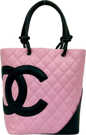Chanel Black Pink Leather Tote Bag (Pre-Owned)