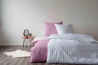 Setex Wendebettwäsche »Baumwoll Streifen« in tollen Unifarben und gestreift