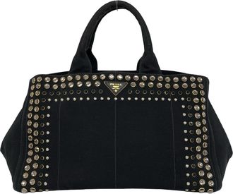 Prada Canvas Handbag Tote Bag (Pre-Owned)