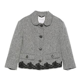 Ermanno Scervino Tweed Jackets, female, Gray, Size: S Mf062 Jacket