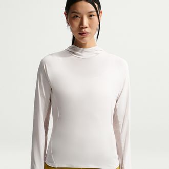 Nike Womens Nike ACG UV-Resistant Hooded Trail Running Mid-Layer Top in Grey | IO9755-030