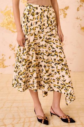 Ulla Johnson Annika High Waist Asymmetrical Midi Skirt In Lucent