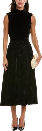 Saloni Saloni Fleur Liquid Velvet Silk-Blend Midi Dress