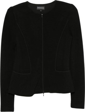 Emporio Armani Jack met ritssluiting en lange mouwen - Dames - Zomerjassen - Zwart - XL - Polyester - Jassen