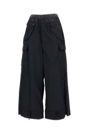Junya Watanabe Baggy Cargo Trousers With Pleated Inserts And Flap Pockets