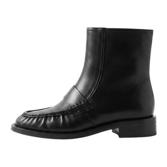 Cesare Gaspari Botines de Piel con Punta Moc - Shoes - Mujer - Negro - 36 EU
