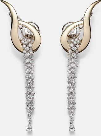 Yeprem Orecchini Golden Strada in oro giallo e bianco 18kt con diamanti