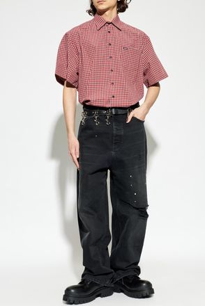 VETEMENTS Checked Pattern Shirt, Mens, Red