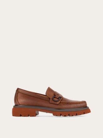 Ferragamo Men Loafer with Gancini ornament Brown Size 10.5