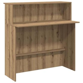 Berkfield Home Reception Desk Artisan Oak 100x50x103.5 cm Engineered Wood in Brown