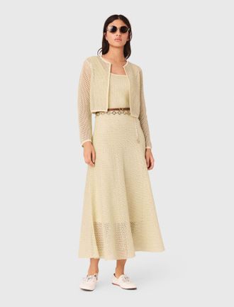 Maje Rhinestone Knit Cardigan - Yellow - Maje