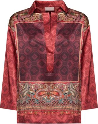 Pierre-Louis Mascia Blusa con stampa paisley - Rosso