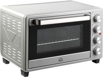 HOMCOM Homcom - Mini Horno El&eacute;ctrico 32l 1600w Horno El&eacute;ctrico Con 3 Modos De Calor Temporizador Bandeja Ajustable Y Temperatura Regulable 52,2x38,1x33,5 Cm 