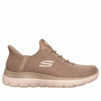 Skechers Womens Arch Fit Summits Sneakers In Taupe/gold