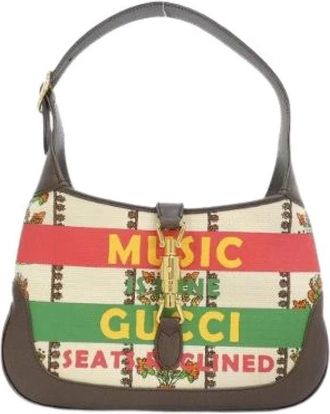 Gucci Pre-owned Shoulder Bags, female, Multicolor, Size: ONE SIZE Pre-owned Jackie 1961 Canvas Leather Shoulder Bag