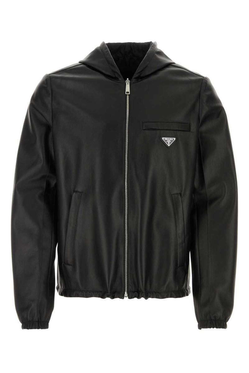 PRADA＊Nappa leather biker jacket バイカージャケット＊送料込 ライダース PRADA(プラダ) レザージャケット・コート(レディース