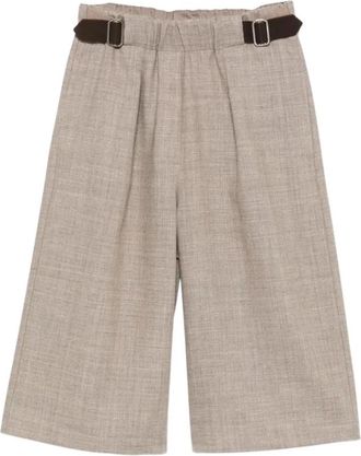 Alysi Bermuda Shorts - Dames - Korte Broeken - Beige - 2XS - Leer - Korte Broeken