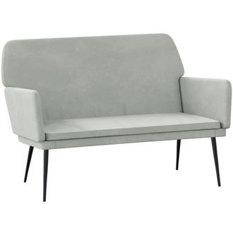vidaXL Banco De Terciopelo Gris Claro 108x79x79 Cm Vidaxl