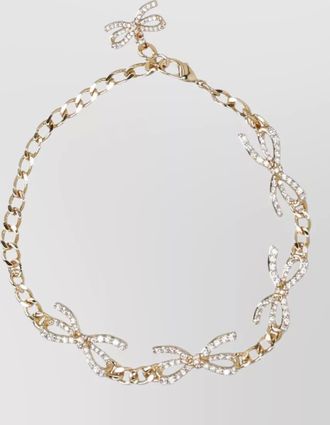 Self Portrait gold plated brass bracelet iconic bow