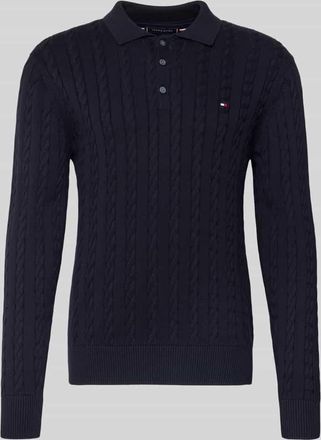 Tommy Hilfiger Regular Fit Strickpullover aus reiner Baumwolle in Marine, Gr&ouml;&szlig;e XXL