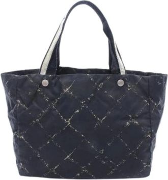 Chanel Pre-owned Tote Bags, female, Black, Size: ONE SIZE Pre-owned Vintage Nylon Tote Bag