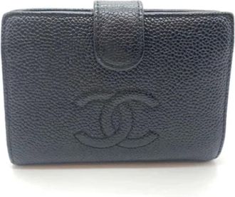 Chanel Pre-owned Wallets, female, Black, Size: ONE SIZE Pre-owned Leather Wallet