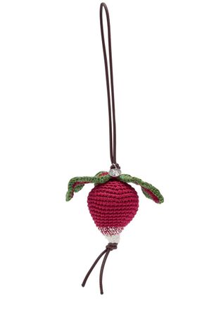 J.W.Anderson Radish Crochet Cotton bag Charm - Burgundy - One Size
