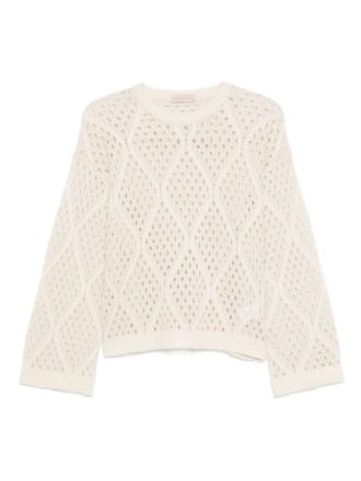 Purotatto Maglione in maglia traforata - Toni neutri