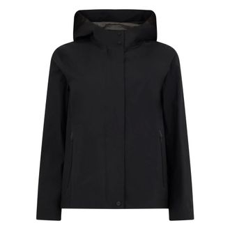 Herno Rain Jackets, female, Black, Size: 2XL Minimalist Hooded Jacket