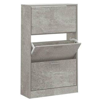 Berkfield Home Shoe Cabinet Concrete Grey 63x24x103 cm Engineered Wood | Size: 63 x 24 x 103 cm