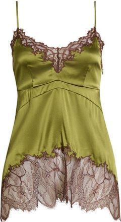 Staud Lina Silk Lace Camisole in Pear at Nordstrom, Size X-Large