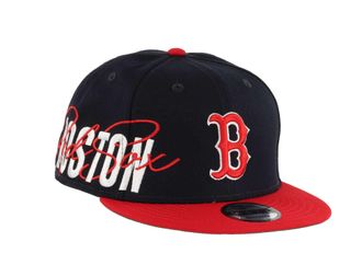 New Era Boston Red Sox Sidefont Navy/Red 9Fifty Snapback Cap - One-Size