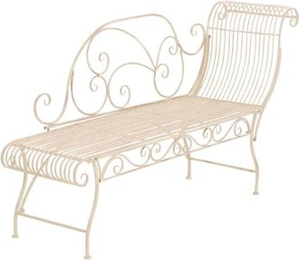Clp Banco de jardín de estilo chaiselongue en Metal Crema antiguo