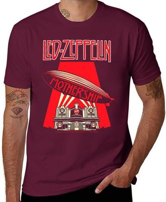 Generic Led Music Zeppelin Mothership Tour Symbol Unisex T-Shirt, Vintage Band Graphic Tee, Classic Rock Concert Merch,Cotton Music Merch Maroon-Style 3XL