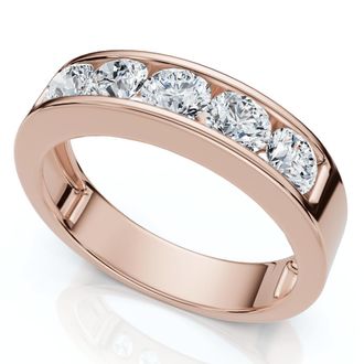 Pompeii3 1 1/4Ct Diamond Channel Set Mens Wedding Ring Lab Grown 14k Gold or Platinum