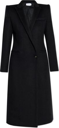 Alexander McQueen Wollen jas - Dames - Mantel - Zwart - L - Wol - Jassen