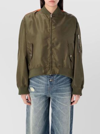 Maison Margiela nylon satin paneled bomber jacket