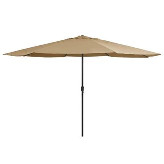 Berkfield Home Outdoor Parasol with Metal Pole 400 cm Taupe in Beige