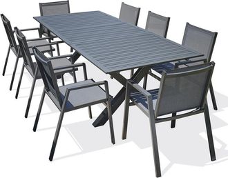 DCB Garden Floride - Conjunto De Comedor De Jard&iacute;n 8 Plazas De Aluminio Dcb Garden